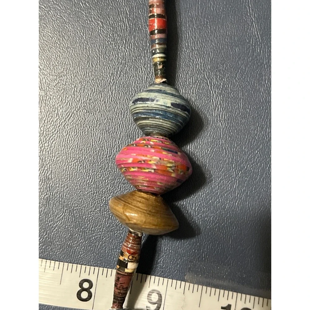 Handmade Recycled Paper‎ Bead Statement Necklace Artsy